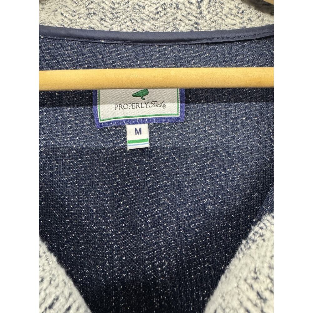 Properly Tied Fleece Pullover 1/4 Button Gray Size M - Picture 2 of 6